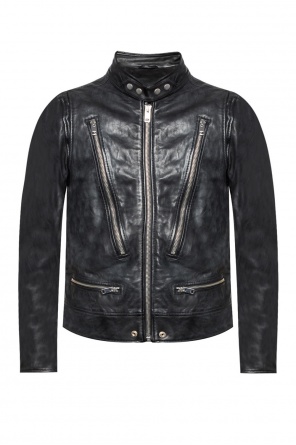 Leather jacket with a stand up collar, zdjęcie 1 Leather jacket with a stand up collar od Diesel